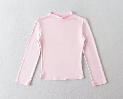 Top corto chic slim fit in tinta unita retro minimalista