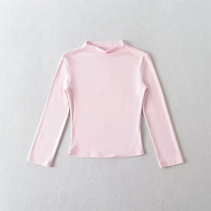 Retro Chic Crop Top for Women, Fitted Solid Color, Minimalist High-Waisted 3/4 Sleeve T-Shirt, Slim Fit, Cropped Bodysuit Style