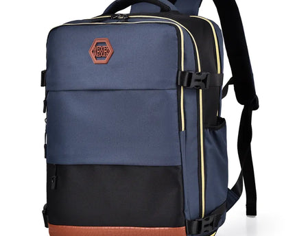 Farbblock Mehrfach-Taschen Rucksack Tasche