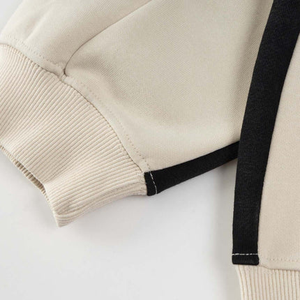 Hoodie en Patchwork de Dessin Animé Rétro – Coupe Ample