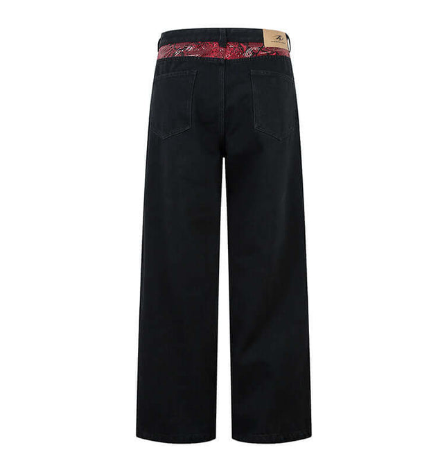 Jeans dritti patchwork – Vestibilità ampia