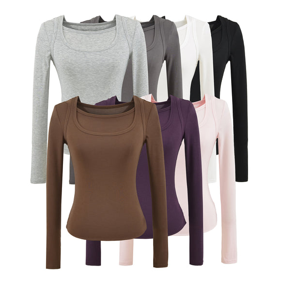 Camiseta de manga larga ajustada para mujeres
