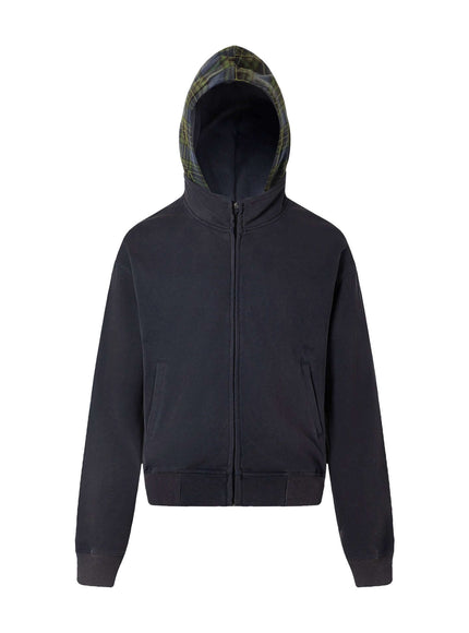 Model wearing Royal Blue end patchwork by Grozavu