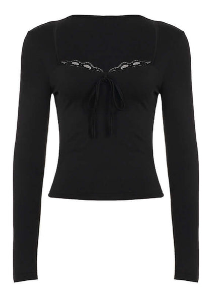 Model wearing White lace solid color slim shirt by Grozavu