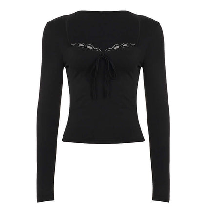 Model wearing White lace solid color slim shirt by Grozavu