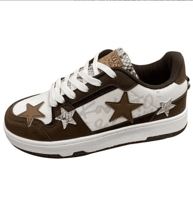 New ins port style niche trend sneakers retro Pentagram lovers versatile casual board shoes at €41.99