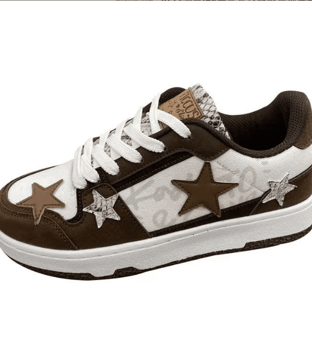 New ins port style niche trend sneakers retro Pentagram lovers versatile casual board shoes