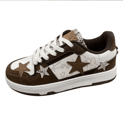 New ins port style niche trend sneakers retro Pentagram lovers versatile casual board shoes at €41.99