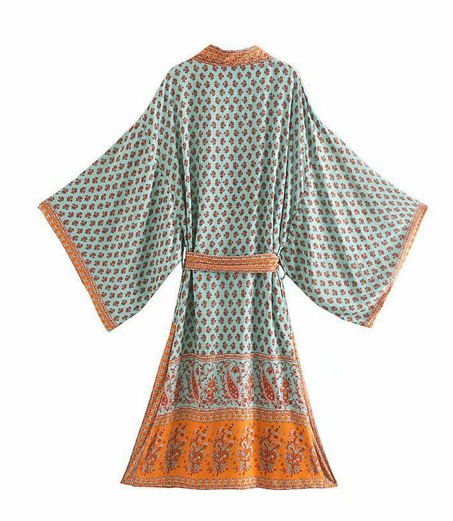 Grozavu's Cashew Print Kimono Cover-Up: Stylish & Versatile