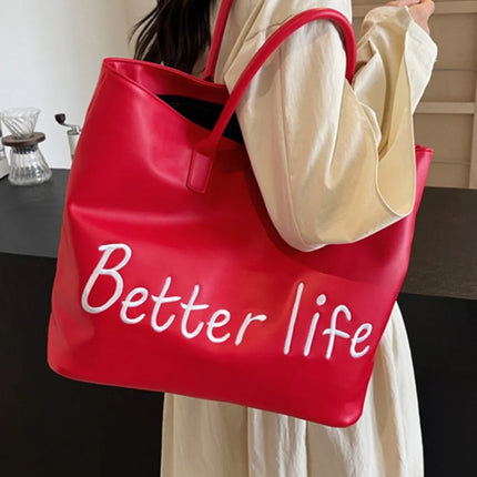 BETTER LIFE PU Leather Tote Bag
