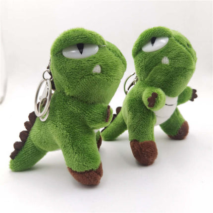 Porte-clés en peluche dinosaure vert