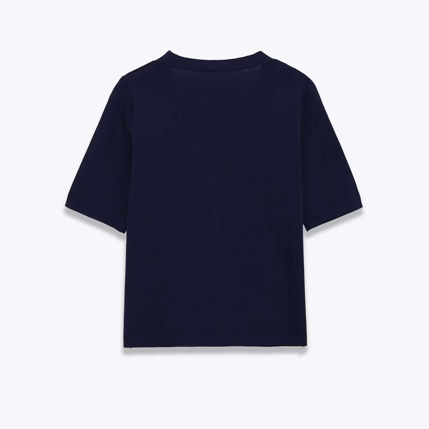Navy Blue v neck single breasted jacket with Grozavu logo
