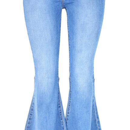 Grozavu Retro High-Waist Wide-Leg Flare Denim Pants at €39.00