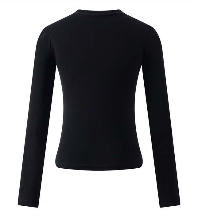 Print Long Sleeve T-Shirt  Simple and Versatile Round Neck Basic