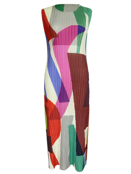 Grozavu Sleeveless Square Print Vest Dress: Chic Summer Fashion for Women at €86.99