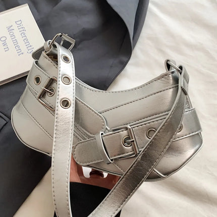 PU Leather Buckle Shoulder Bag