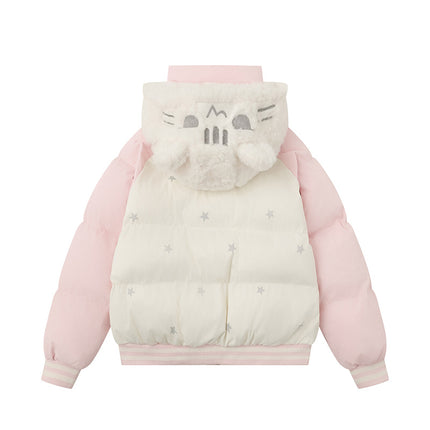 Giacca con Cappuccio a Tema Gatto - Vestibilità Ampia