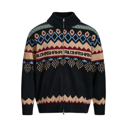 Cardigan a maglia Fair Isle retrò – Vestibilità ampia