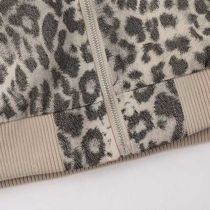 Jachetă din catifea cu imprimeu leopard - Croi lejer