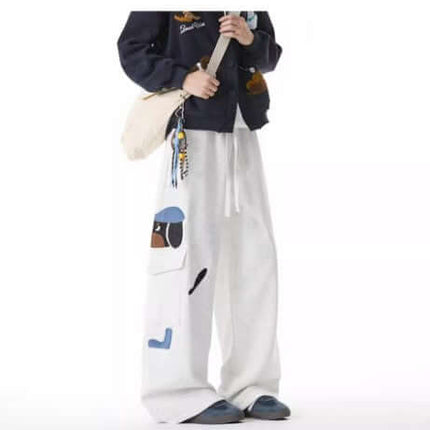 Embroidered Dog Sweatpants – Loose Fit featuring playful dog embroidery and a relaxed fit, perfect for casual wear.