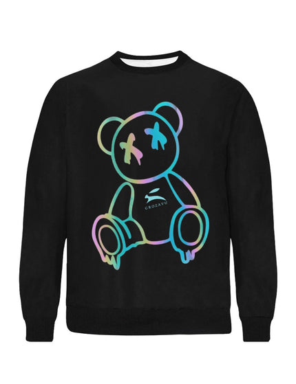 Pull graphique noir – Grozavu Neon Bear Edition