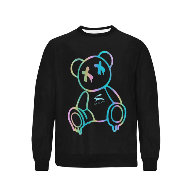 Black Graphic Sweater – Grozavu Neon Bear Edition