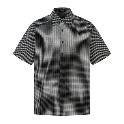 Blue Plaid Short Sleeve Shirt – Loose Fit