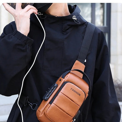 Men's Backpack Usb Charging Shoulder Chest Bag
