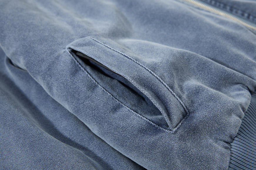 Giacca di cotone con colletto di lana e pile