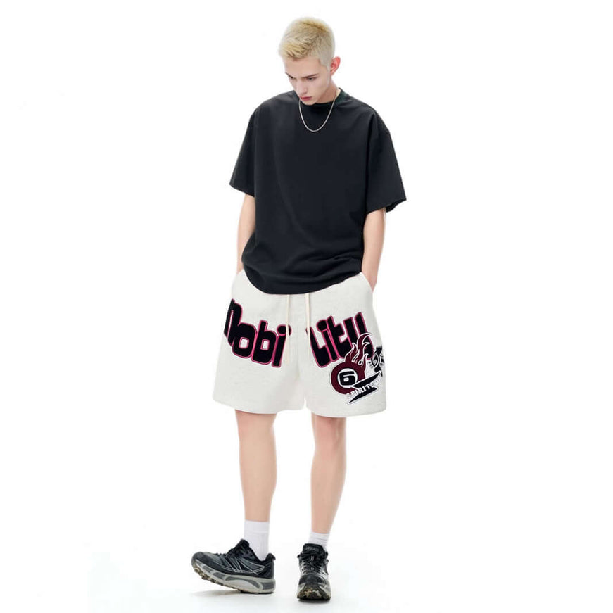 M relaxed lounge shorts with Grozavu logo