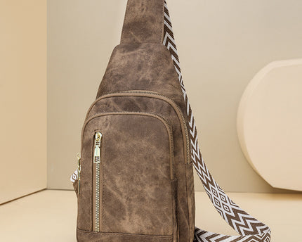 Bolso de Pecho Retro Versátil Textura Cuero Suave Mochila