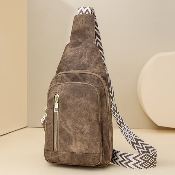 Retro Chest Bag Women's Texture Soft Leather Backpack  New Fashion Versatile Chest Bag Women's Casual One Shoulder Diagonal