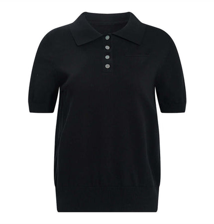 Front view of Short Sleeve Knit Sweater Collar - Grozavu brand streetwear