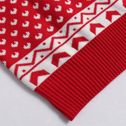 Pull en tricot rétro décontracté à motif jacquard de renne de Noël à col rond