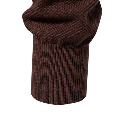 Stand Collar Half-Zip Knit Sweater – Color Block