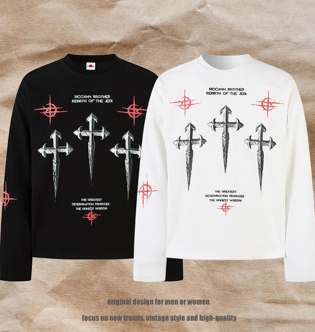 Loose Waffle Knit Base Layer Top – Casual Style