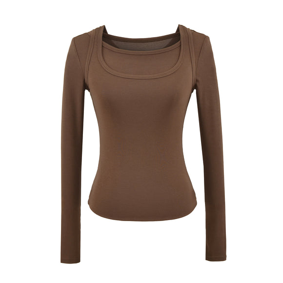 Camiseta de manga larga ajustada para mujeres
