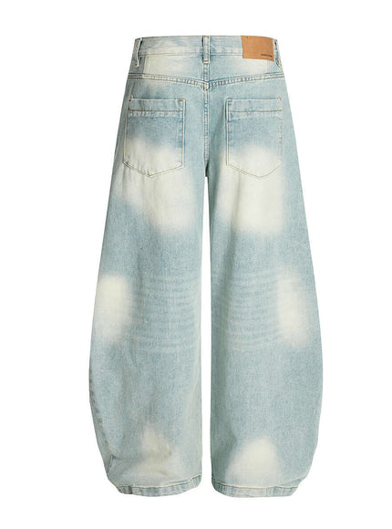 Blue curved knife washed cowboy cleanfit with Grozavu logo