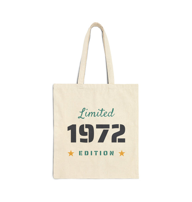 Limited Edition 1972 Cotton Canvas Tote Bag - Stylish & Eco-Friendly