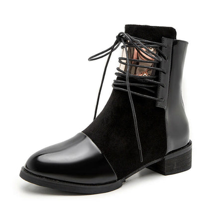 Grozavu's English Style Martin Boots: New Round Toe, Square Heel at €100.99