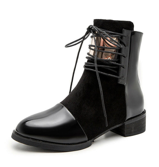 Grozavu's English Style Martin Boots: New Round Toe, Square Heel at €100.99