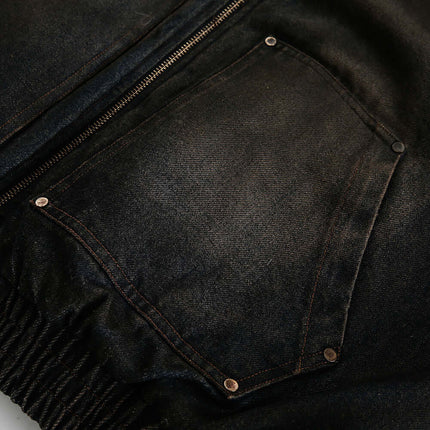 Giacca in Cotone Denim con Dettagli in Tasca