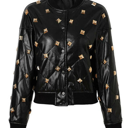 Stand Out in Style: Grozavu's Rivet Buckle Leather Jacket for Fall/Winter! at €141.99