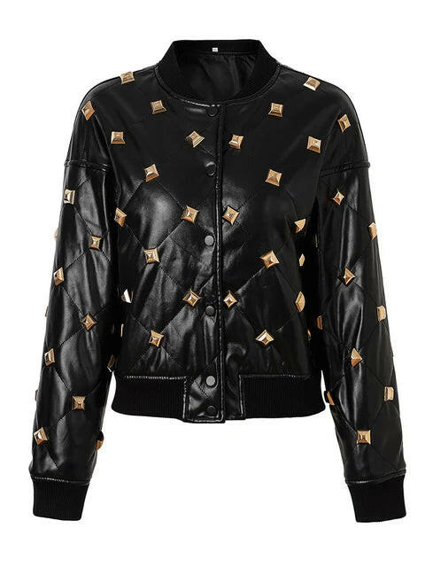 Stand Out in Style: Grozavu's Rivet Buckle Leather Jacket for Fall/Winter! at €141.99