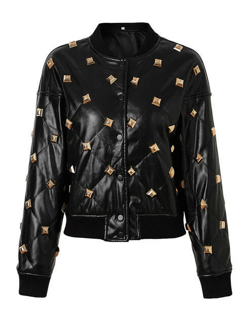 Ieși în evidență cu stil: jacheta de piele cu cataramă cu nituri Grozavu pentru toamnă/iarnă!