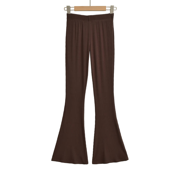 Slim fit low waist slightly flared pants