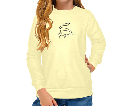 Girls Cotton Sweater – Grozavu Bunny Yellow