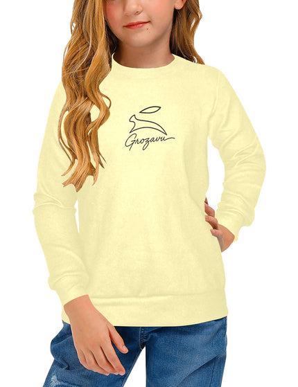 Girls Cotton Sweater – Grozavu Bunny Yellow