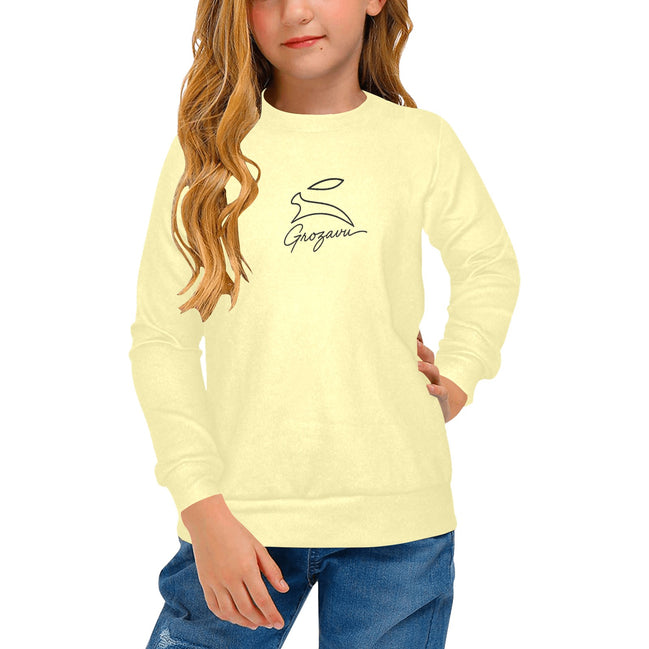 Pull en coton pour filles – Grozavu Bunny Jaune