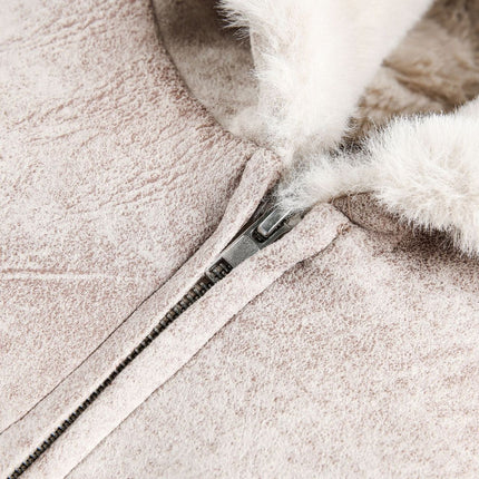 Giacca in Pelle con Motivo Crack – Vestibilità Ampia